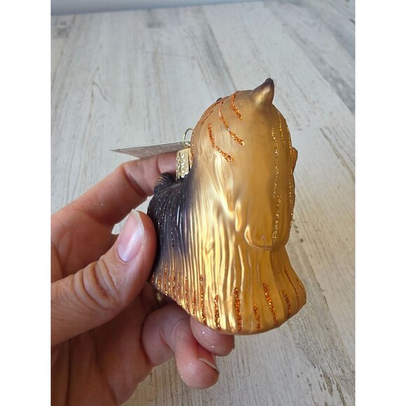 OWC old world Yorkie dog glass glitter ornament puppy Xmas tree - Picture 6 of 10